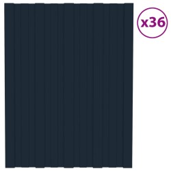 vidaXL Panel para tejado acero galvanizado antracita 36 uds 60x45 cm