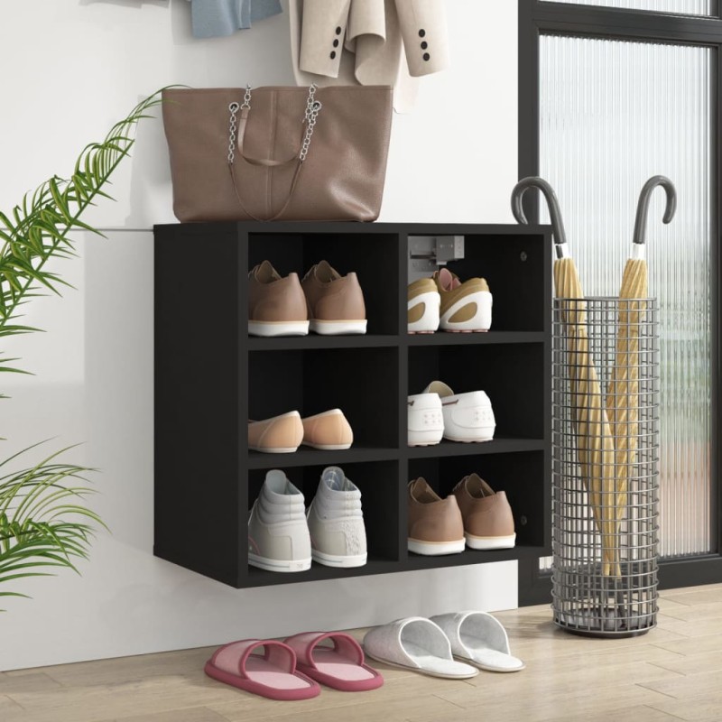 vidaXL Mueble zapatero negro 52,5x30x50 cm vidaXL Mueble zapatero negro 52,5x30x50 cm