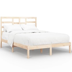 vidaXL Estructura de cama de matrimonio madera maciza 135x190 cm