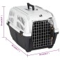 vidaXL Transportín de mascota puerta metal polipropileno 55x36x35 cm