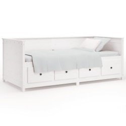vidaXL Sofá cama madera maciza de pino blanco 80x200 cm