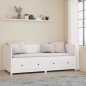 vidaXL Sofá cama madera maciza de pino blanco 80x200 cm