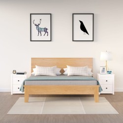 vidaXL Mesitas de noche 2 uds madera maciza pino blanca 50x35x61,5 cm