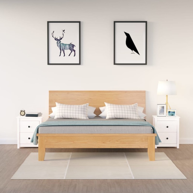 vidaXL Mesitas de noche 2 uds madera maciza pino blanca 50x35x61,5 cm vidaXL Mesitas de noche 2 uds madera maciza pino blanca 50x35x61,5 cm
