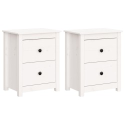 vidaXL Mesitas de noche 2 uds madera maciza pino blanca 50x35x61,5 cm