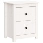 vidaXL Mesitas de noche 2 uds madera maciza pino blanca 50x35x61,5 cm vidaXL Mesitas de noche 2 uds madera maciza pino blanca 50x35x61,5 cm