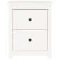 vidaXL Mesitas de noche 2 uds madera maciza pino blanca 50x35x61,5 cm vidaXL Mesitas de noche 2 uds madera maciza pino blanca 50x35x61,5 cm