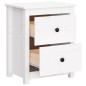 vidaXL Mesitas de noche 2 uds madera maciza pino blanca 50x35x61,5 cm vidaXL Mesitas de noche 2 uds madera maciza pino blanca 50x35x61,5 cm