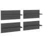 vidaXL Estantes de pared 4 uds madera contrachapada gris 40x11,5x18 cm