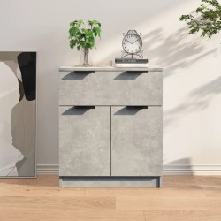 vidaXL Aparador de madera contrachapada gris hormigón 60x30x70 cm