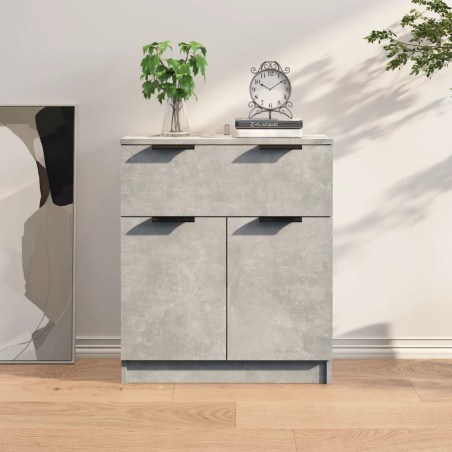 vidaXL Aparador de madera contrachapada gris hormigón 60x30x70 cm