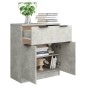 vidaXL Aparador de madera contrachapada gris hormigón 60x30x70 cm vidaXL Aparador de madera contrachapada gris hormigón 60x30x70 cm