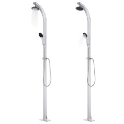 vidaXL Ducha de jardín de aluminio 215 cm