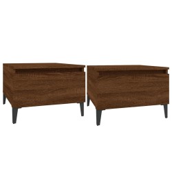 vidaXL Mesas auxiliares 2 uds contrachapada roble marrón 50x46x35 cm