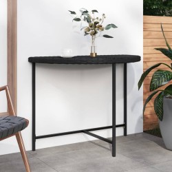 vidaXL Mesa de jardín de ratán sintético negra 100x50x75 cm