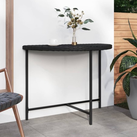vidaXL Mesa de jardín de ratán sintético negra 100x50x75 cm