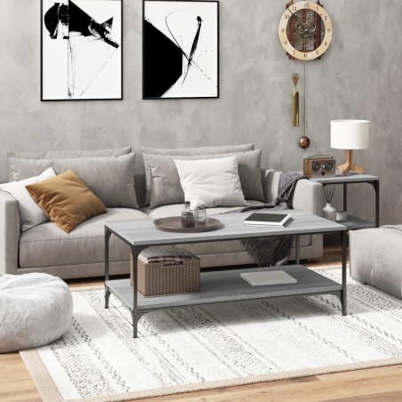 vidaXL Mesa de centro madera contrachapada gris Sonoma 80x50x40 cm