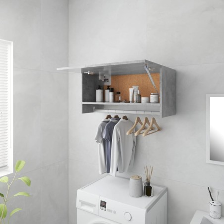 vidaXL Armario de madera contrachapada gris hormigón 70x32,5x35 cm