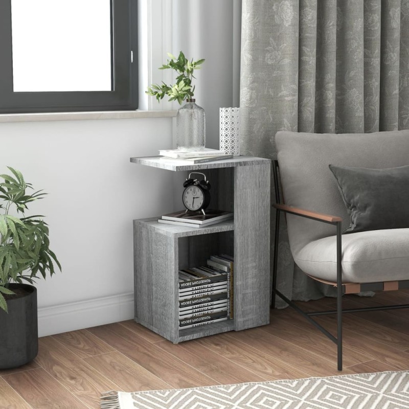 vidaXL Mesa auxiliar madera contrachapada gris Sonoma 36x30x56 cm vidaXL Mesa auxiliar madera contrachapada gris Sonoma 36x30x56 cm