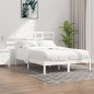 vidaXL Estructura de cama madera maciza King Size blanca 150x200 cm vidaXL Estructura de cama madera maciza King Size blanca 150x200 cm