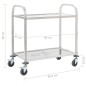 vidaXL Carrito de cocina de 2 alturas acero inoxidable 96,5x55x90 cm vidaXL Carrito de cocina de 2 alturas acero inoxidable 96,5x55x90 cm