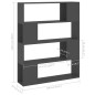 vidaXL Estantería divisor de espacios gris 100x24x124 cm vidaXL Estantería divisor de espacios gris 100x24x124 cm