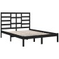 vidaXL Estructura de cama de madera maciza negra 140x190 cm