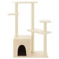 vidaXL Rascador para gatos con postes de sisal color crema 107,5 cm vidaXL Rascador para gatos con postes de sisal color crema 107,5 cm