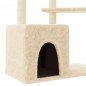 vidaXL Rascador para gatos con postes de sisal color crema 107,5 cm vidaXL Rascador para gatos con postes de sisal color crema 107,5 cm
