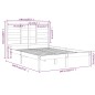 vidaXL Estructura de cama de madera maciza negra 140x190 cm