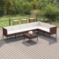 vidaXL Set muebles de jardín 8 pzas y cojines ratán sintético marrón