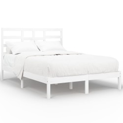 vidaXL Estructura de cama madera maciza de pino blanca 120x200 cm