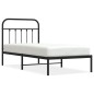 vidaXL Estructura de cama con cabecero metal negro 90x190 cm