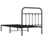 vidaXL Estructura de cama con cabecero metal negro 90x190 cm