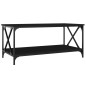 vidaXL Mesa de centro madera contrachapada y hierro negro 100x50x45 cm vidaXL Mesa de centro madera contrachapada y hierro negro 100x50x45 cm