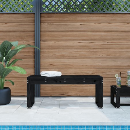 vidaXL Banco de jardín madera maciza de pino negro 110x38x45 cm