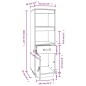 vidaXL Aparador alto madera maciza de pino blanco 34x40x108,5 cm