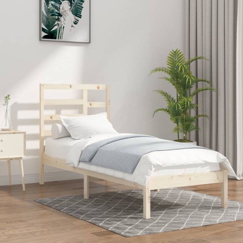 vidaXL Estructura de cama madera maciza 100x200 cm vidaXL Estructura de cama madera maciza 100x200 cm