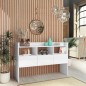 vidaXL Aparador de madera contrachapada blanco brillante 105x30x70 cm vidaXL Aparador de madera contrachapada blanco brillante 105x30x70 cm