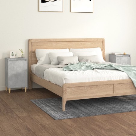 vidaXL Mesitas de noche 2 uds madera gris hormigón 40x35x70 cm