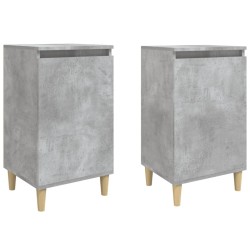 vidaXL Mesitas de noche 2 uds madera gris hormigón 40x35x70 cm