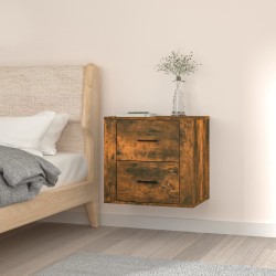 vidaXL Mesita de noche de pared color roble ahumado 50x36x47 cm