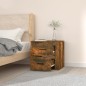 vidaXL Mesita de noche de pared color roble ahumado 50x36x47 cm