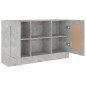 vidaXL Aparador de madera contrachapada gris hormigón 120x30,5x70 cm vidaXL Aparador de madera contrachapada gris hormigón 120x30,5x70 cm