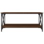 vidaXL Mesa de centro madera y hierro roble marrón 100x50x45 cm vidaXL Mesa de centro madera y hierro roble marrón 100x50x45 cm