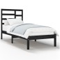 vidaXL Estructura de cama individual madera maciza negra 90x190 cm