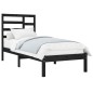 vidaXL Estructura de cama individual madera maciza negra 90x190 cm