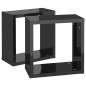 vidaXL Estantes cubo de pared 2 unidades negro brillo 30x15x30 cm