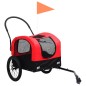 vidaXL Remolque de bicicleta para mascotas cochecito 2 en 1 rojo negro vidaXL Remolque de bicicleta para mascotas cochecito 2 en 1 rojo negro