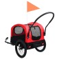 vidaXL Remolque de bicicleta para mascotas cochecito 2 en 1 rojo negro vidaXL Remolque de bicicleta para mascotas cochecito 2 en 1 rojo negro